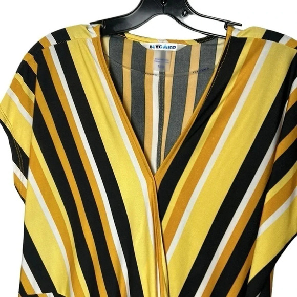 Blouse ,NWT,  semi wrap,diagonal striped,flattering,bold,lagenlook , - Picture 2 of 9